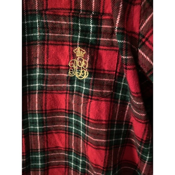 Lauren Ralph Lauren Red Plaid Flannel 2-Piece Pajama Set Sleepwear - Picture 5 of 13